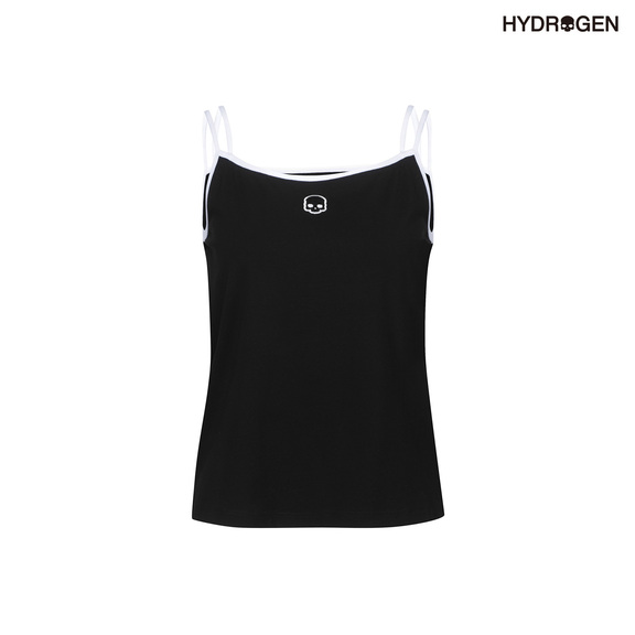 검정,블랙,여성,상의,티셔츠,액티비티,라이프스타일,탑,H21D2TR617_BK,하이드로겐, hydrogen